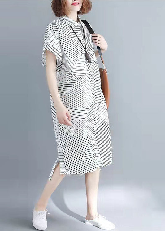 Edle schwarze Chiffon-Kleidung für Damen, lässig, für die Arbeit, Stehkragen, Sommerkleid