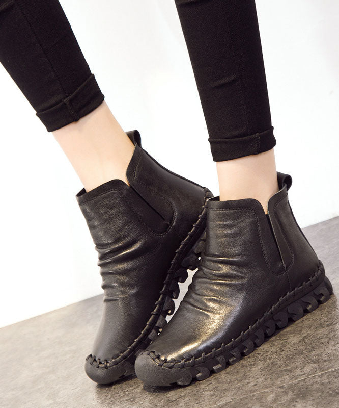 Bequeme Spleißstiefel Braune Stiefeletten aus Rindsleder