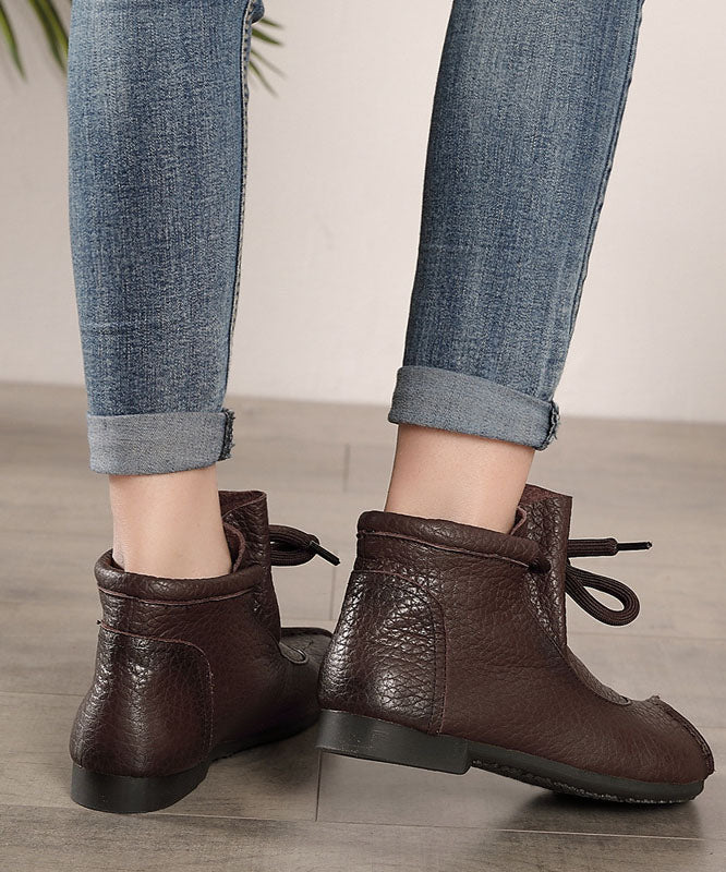 Bequeme Schnürstiefel Schwarz Warm Fleecegefüttert Rindsleder Shelsea