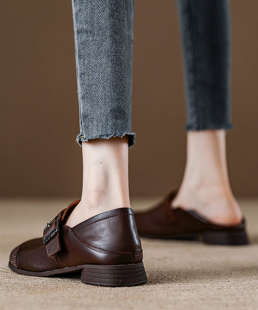 Comfy Splicing Loafers Women Red Cowhide Leather