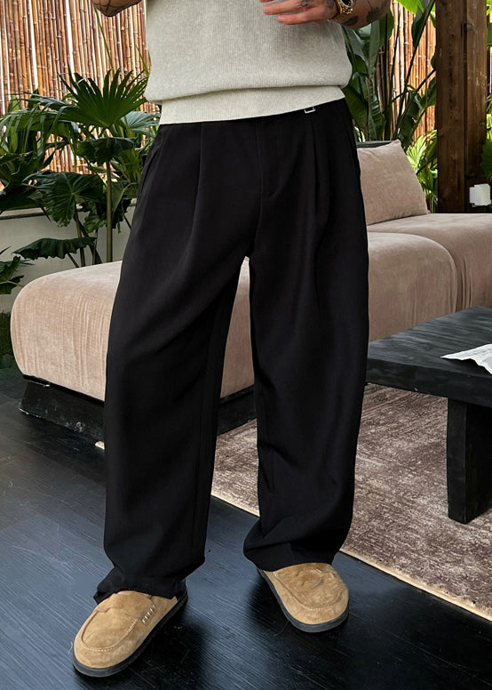 Cool Apricot Pockets Elastic Waist Spandex Pants Men Summer