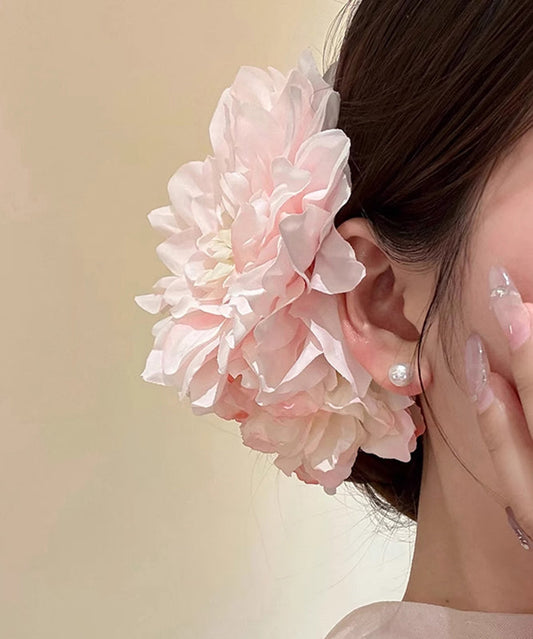 Cute Pink Alloy Peony Holiday Hairpin