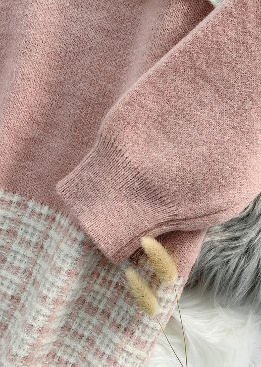 Cute o neck Sweater blue knit top pattern Upcycle patchwork DIY knit dress - SooLinen