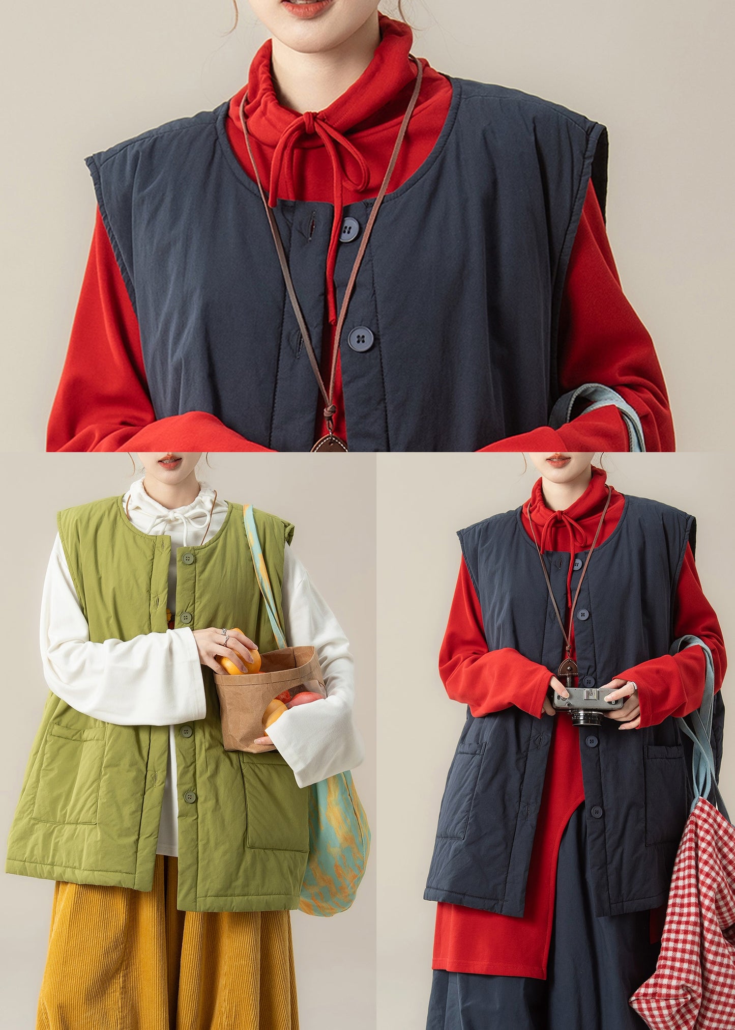 Parkas negras de gran tamaño con bolsillos extragrandes y relleno de algodón fino para invierno.