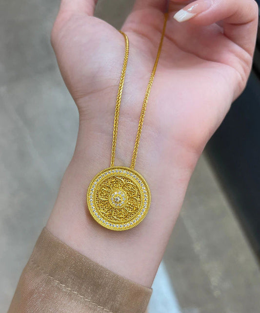 DIY Gold Sterling Silber Overgild Zirkon Runde Anhänger Halskette