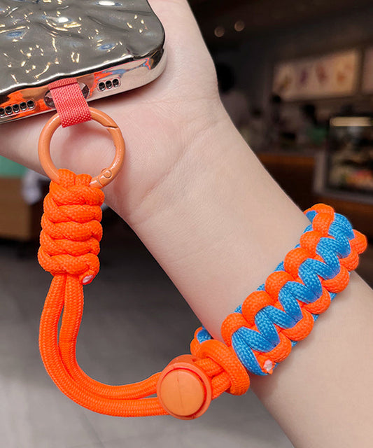 Cadenas metálicas para teléfono con tejido verde DIY