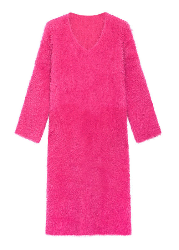 DIY Grünes gemütliches Nerzsamt-Lässiges Herbstpulloverkleid