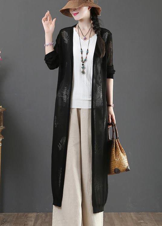 DIY Jacquard Summer Long Loose Coat - SooLinen