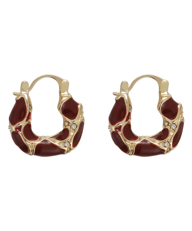 Pendientes de aro de circonita de aleación de morera DIY