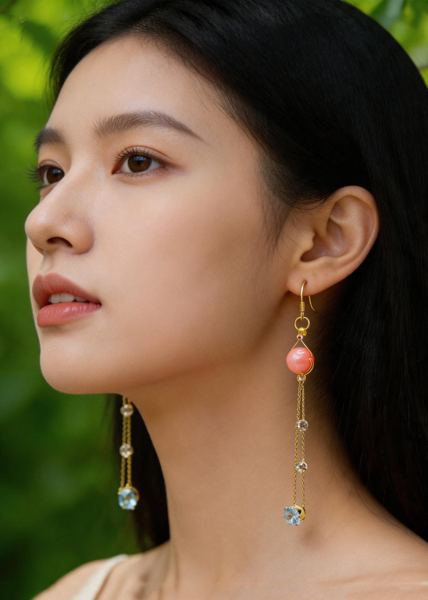 DIY Red Crystal Fringe Trim Rhinestone Drop Earrings