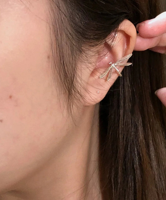 DIY Silk Sterling Silver Dragonfly Stud Earrings