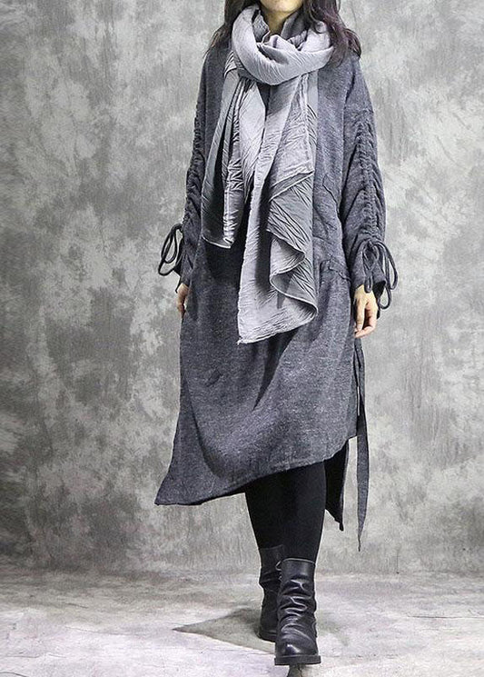 DIY Baumwoll-Tunika-Oberteil Bio Vintage Damen Unregelmäßiges lockeres Baumwollkleid