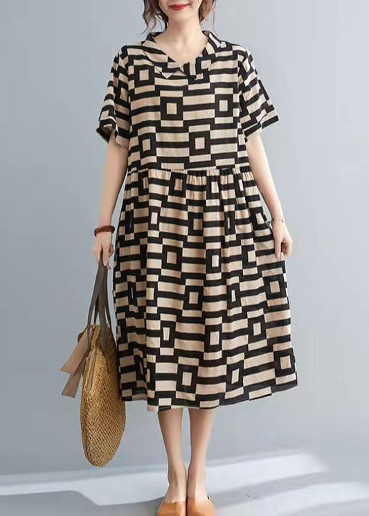 DIY Print O-Ausschnitt Knopf niedrig hoch Design Urlaubskleider Sommer