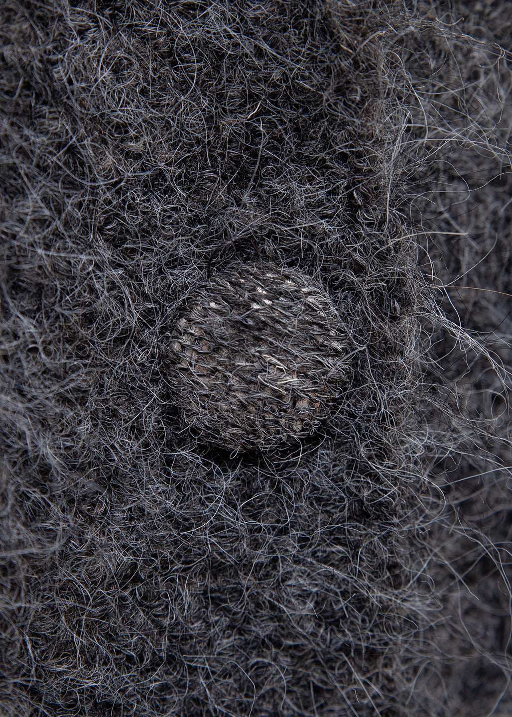 Dunkelgrauer Fuchskragen mit Knopfleiste, Patchwork-Design, kuscheliger Frühlingsstrickkragen im Matrosenstil