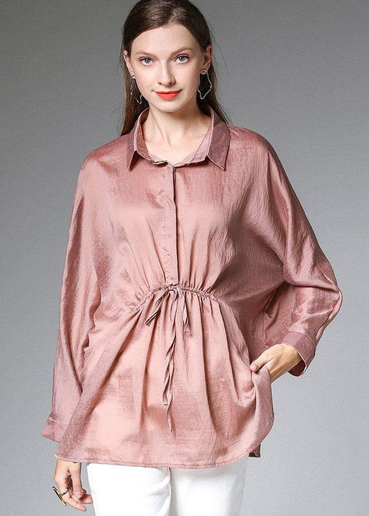 Diy Khaki PeterPan Collar Button Fall Shirt Tops - SooLinen