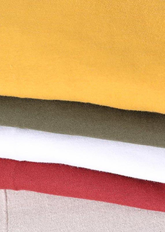 Diy White O-Neck Pockets Cotton Top Summer - SooLinen