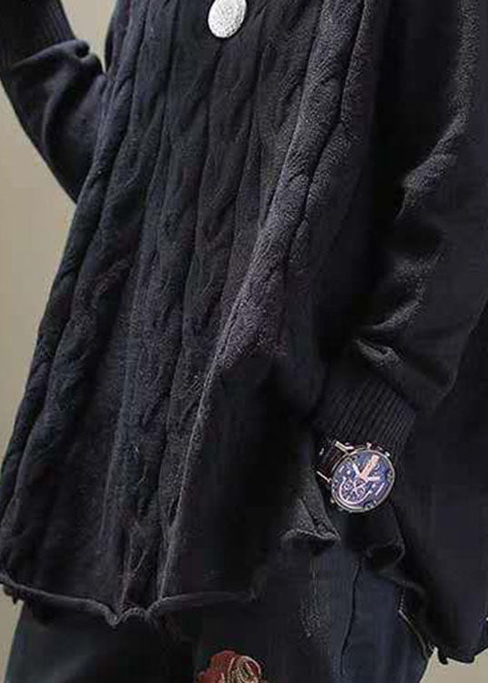 Eleganter khakifarbener Rollkragenpullover mit seitlicher Öffnung, lässiger Herbst-Strickpullover