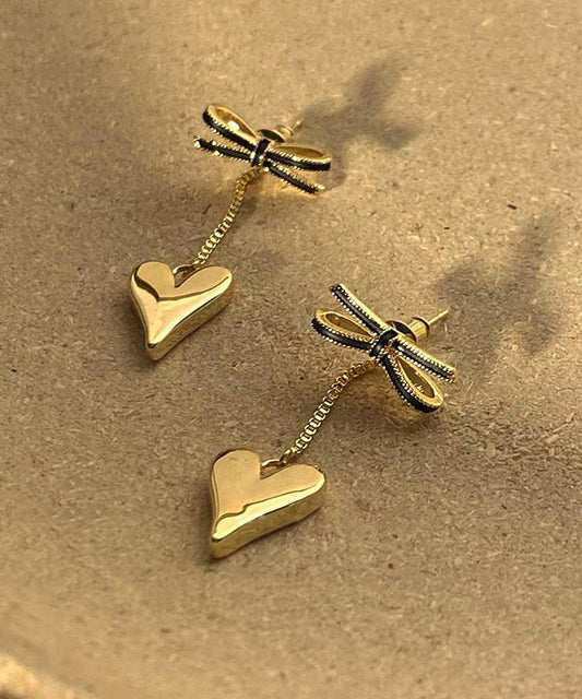 Elegante vergoldete Ohrringe aus Sterlingsilber mit Schleife und Quaste