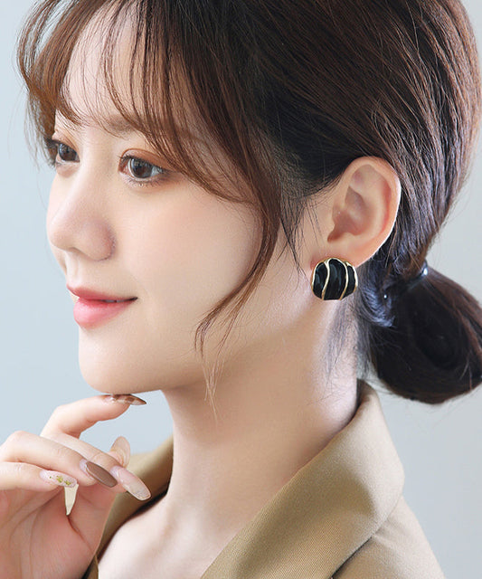 Elegantes pendientes de aleación de cobre verde con gotas de aceite