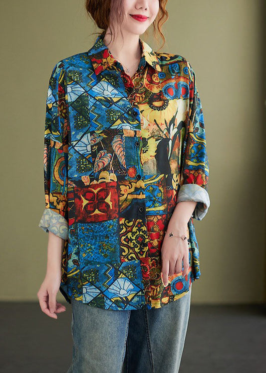 Elegantes PeterPan Kragen Button Print Herbst Shirt Langarm