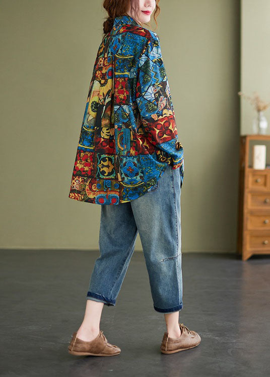 Elegantes PeterPan Kragen Button Print Herbst Shirt Langarm