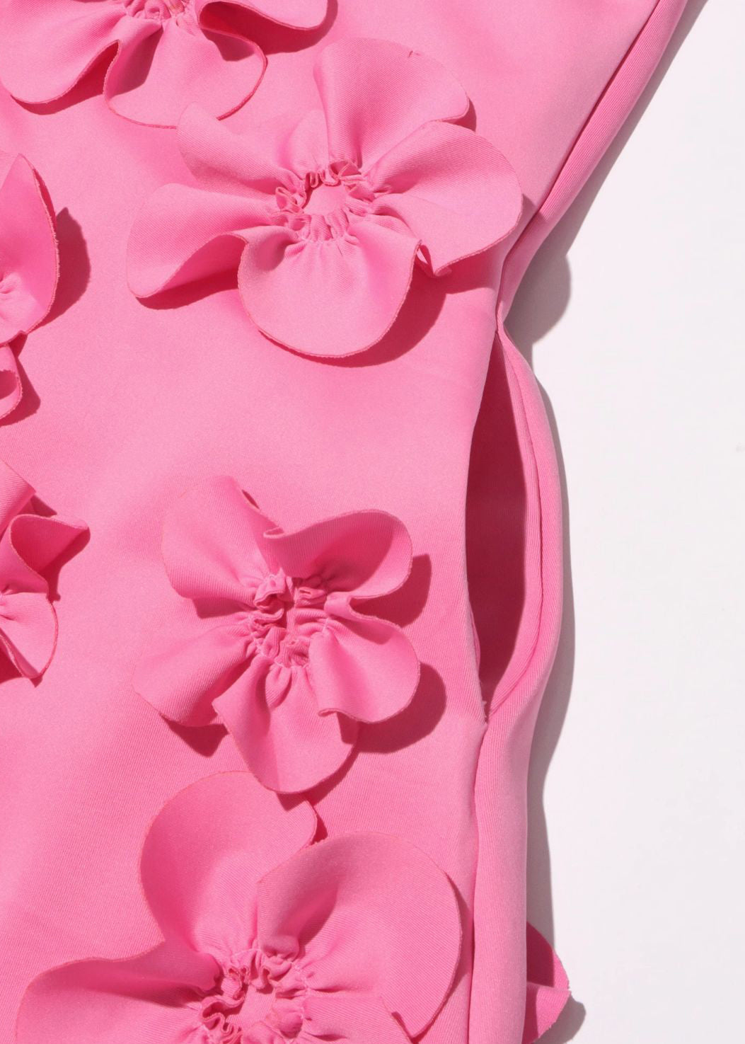 Elegant Pink Floral Lace Up Pockets Cotton Long Dress Sleeveless