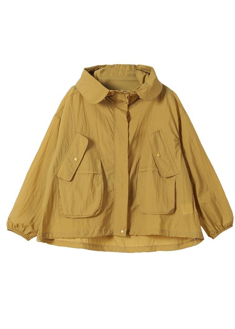 Elegant Yellow Loose UPF 50+ Coat Jacket Hoodie Coat Summer - SooLinen