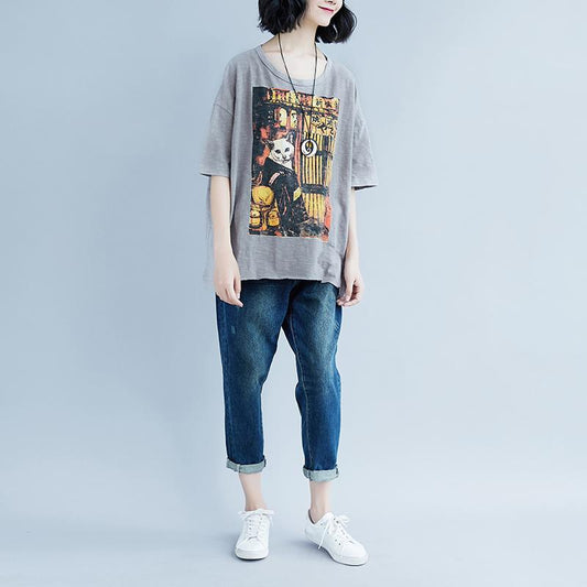 Elegante Baumwolloberteile in Übergröße, kurzärmelig, Sommer-Baumwoll-Freizeitoberteile