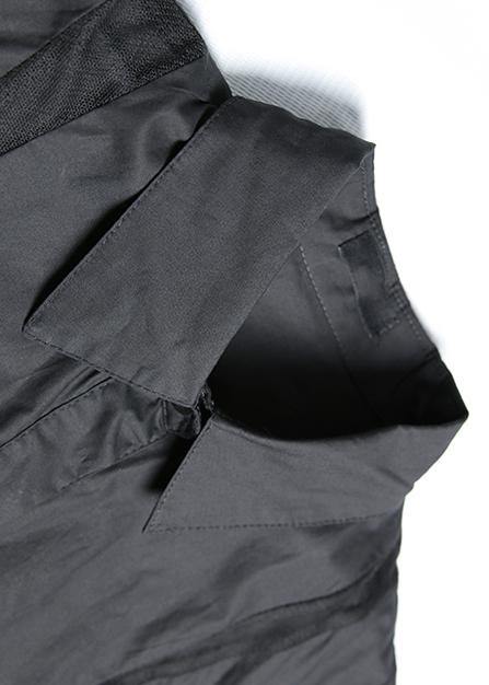 Elegant patchwork tulle cotton tunic pattern Sewing black loose Dress lapel - SooLinen