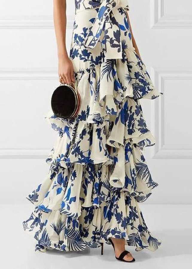 Ärmelloses Kleid im europäischen und amerikanischen Bohemian-Urlaubsstil mit Rüschen