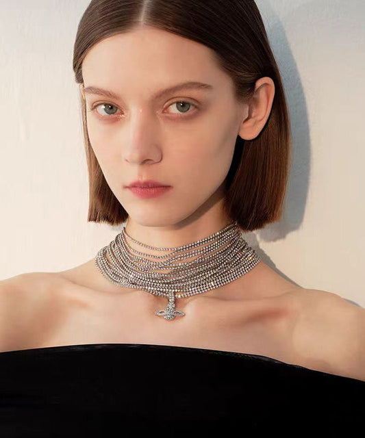 Exquisite Multi-Layer Zircon Luxurious Collarbone Necklace