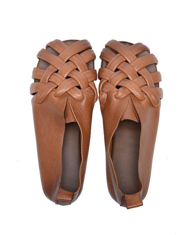 Fashion Water Sandals White Cowhide Leather Walking Sandals - SooLinen