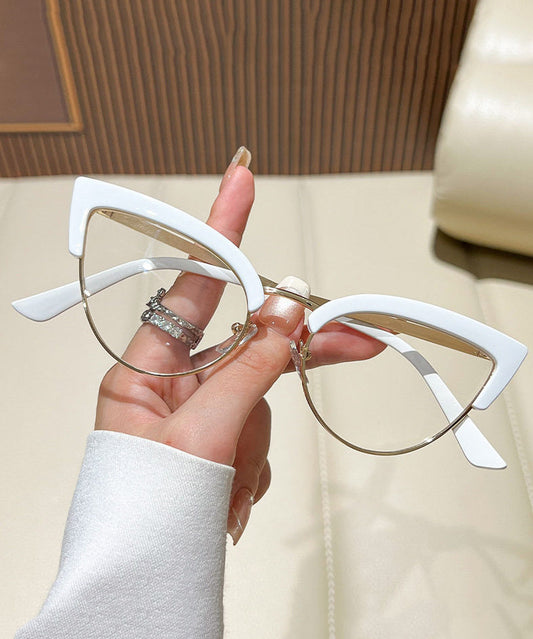Fashion Black Metal Cat Eyes Full Frame Reading Glasses