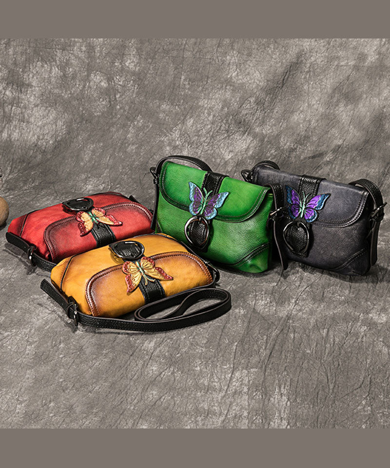 Fashion Green Animal pattern Paitings Calf Leather Satchel Handbag