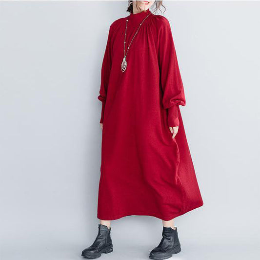 Mode High Neck Gestrickte Maxi Kleider 2018 Frauen Casual Kleidung