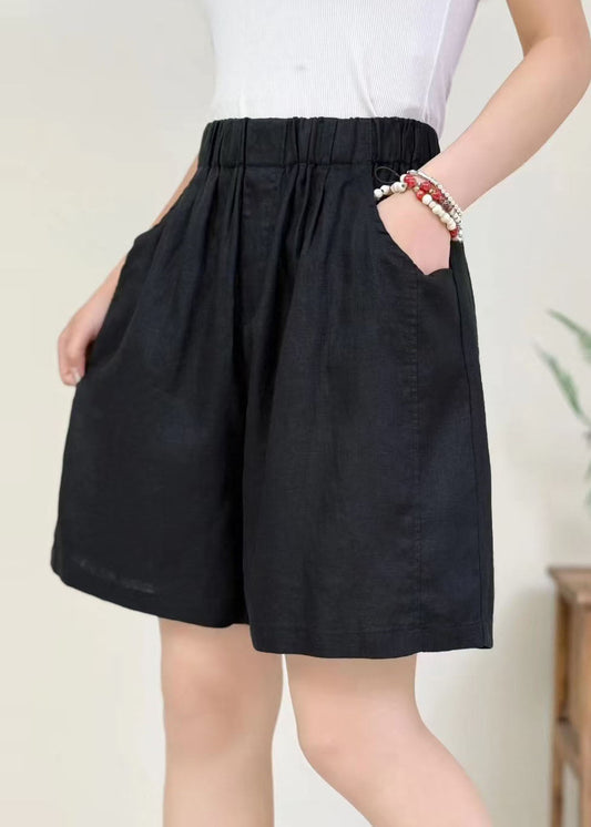 Fashion Orange Oversized Elastic Waist Cotton Pants Shorts Summer