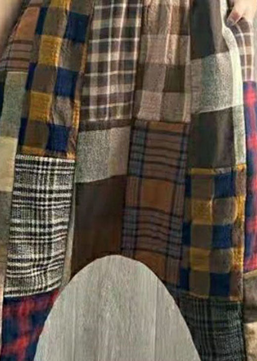 Mode Plaid Patchwork dicke Leinenhose Winter