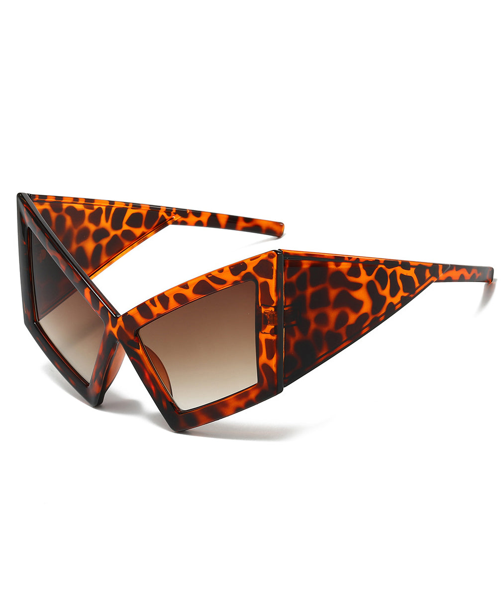 Fashion Street Photography Rose Irregular Large Frame Sunglasses