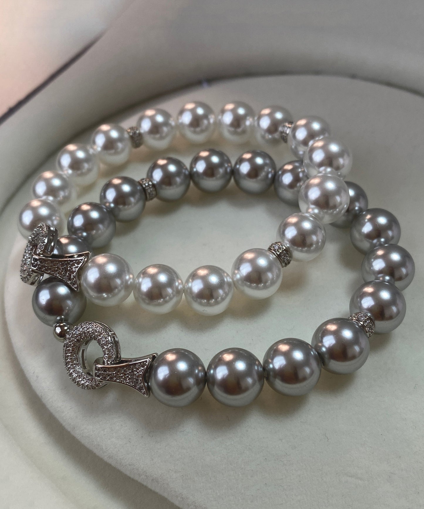 Fashion Versatile White Zircon Pearl Bracelet