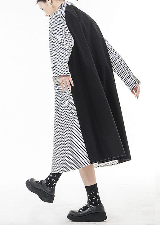 Mode Weiß Peter Pan Kragen taste Patchwork hemd Kleider Frühling