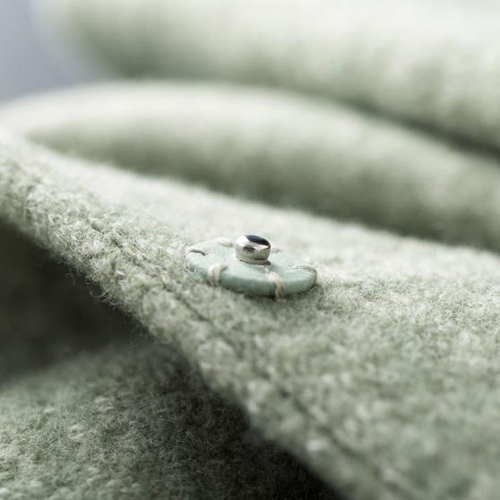 Mode hellgrüne Wolloberbekleidung trendige Plus-Size-Stehkragen-Winterjacken Stickerei Damenmäntel