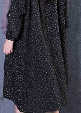 Fashion plus size Coats fall black print hooded coats - SooLinen