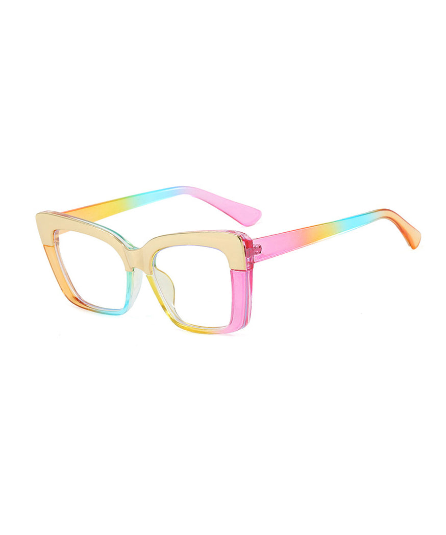 Fashionable Square Colorblock Blocked Flat Mirror