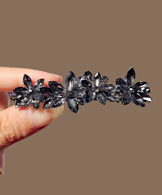 Fine Blue Alloy Crystal Floral Hairpin