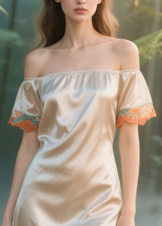 Fine Champagne Low High Design Patchwork Silk Strapless Dress Summer