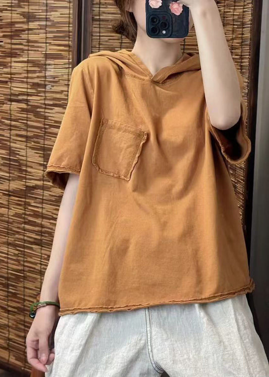 Fine Green Hooded Pocket Cotton Tanks Summer