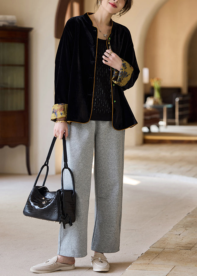 Feiner Jacquard-Seidensamtmantel mit beidseitigem Tragekomfort, Frühlingsjacke