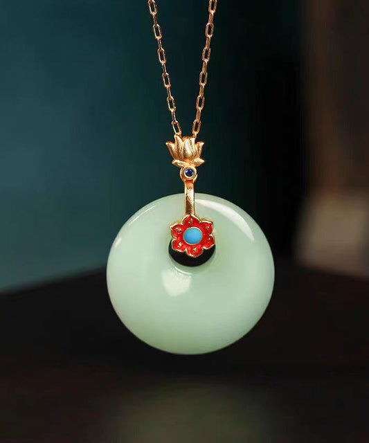 Collar de cadena con cerradura de longevidad de Ruyi blanco fino y sentido avanzado