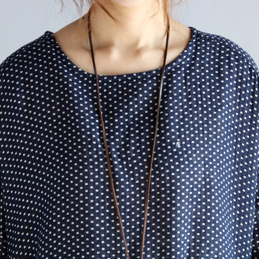 Feines schwarzes Midi-Leinenkleid aus Baumwolle Locker sitzendes Leinenkleid aus Baumwolle Vintage Langarm großer Saum O-Ausschnitt Tunika Naturbaumwollleinenkleid