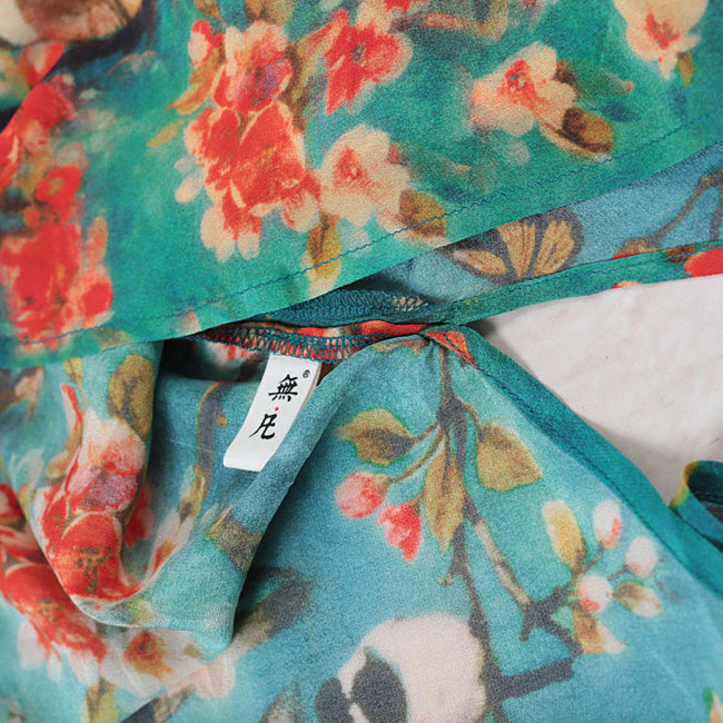 Feines blaues Sommer-Maxikleid mit Rundhalsausschnitt und Spaghettiträgern, Cocktailkleid mit A-Linien-Röcken und geblümten Maxikleidern